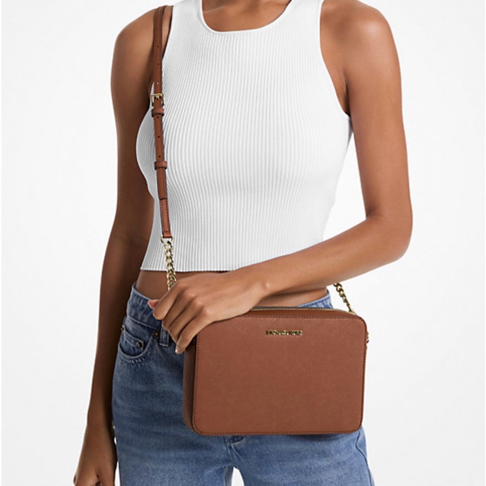 MICHAEL KORS Jet Set Saffiano Leather Crossbody Bag